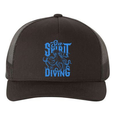 Sea Spirit Diving Funny Fishing Poster Yupoong Adult 5-Panel Trucker Hat