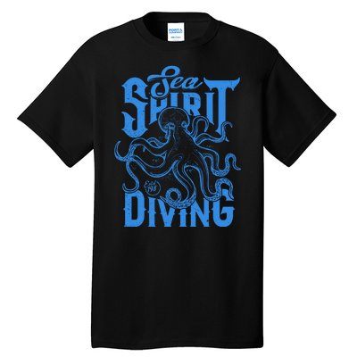 Sea Spirit Diving Funny Fishing Poster Tall T-Shirt