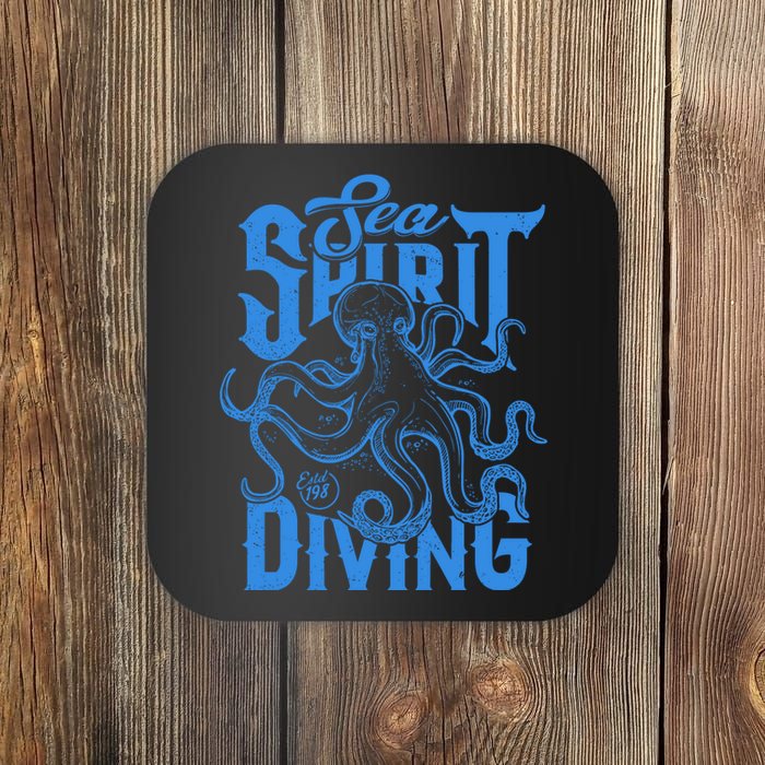 Sea Spirit Diving Funny Fishing Poster Coaster