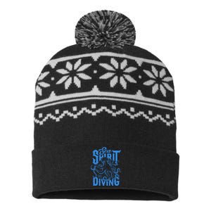 Sea Spirit Diving Funny Fishing Poster USA-Made Snowflake Beanie