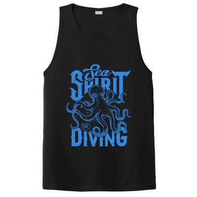 Sea Spirit Diving Funny Fishing Poster PosiCharge Competitor Tank