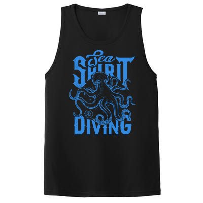 Sea Spirit Diving Funny Fishing Poster PosiCharge Competitor Tank