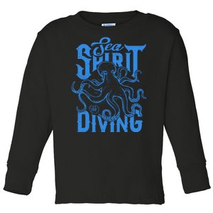 Sea Spirit Diving Funny Fishing Poster Toddler Long Sleeve Shirt