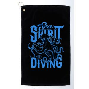 Sea Spirit Diving Funny Fishing Poster Platinum Collection Golf Towel