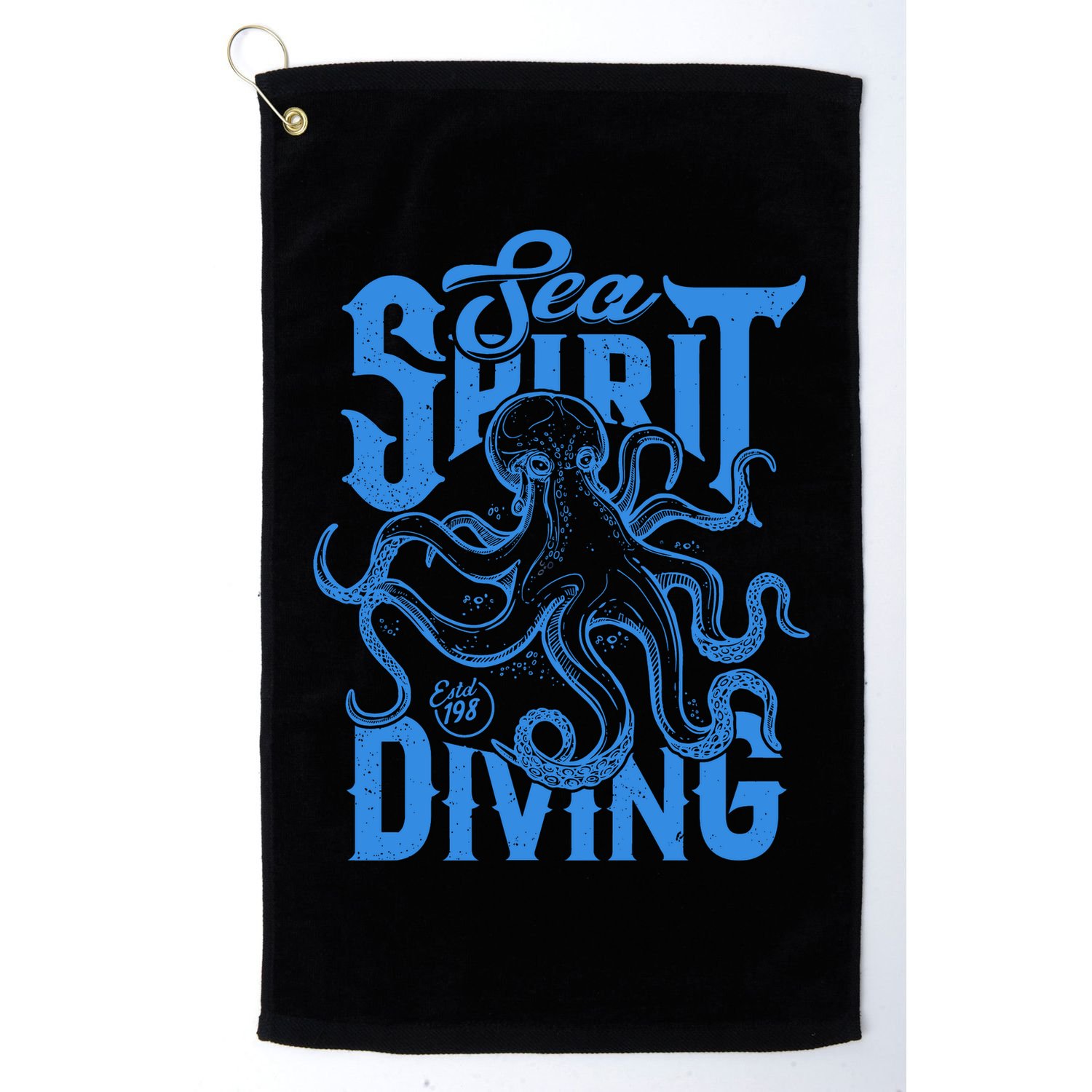 Sea Spirit Diving Funny Fishing Poster Golf Towel
