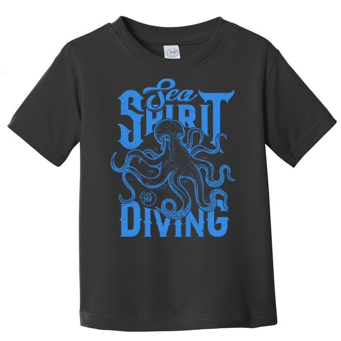 Sea Spirit Diving Funny Fishing Poster Toddler T-Shirt