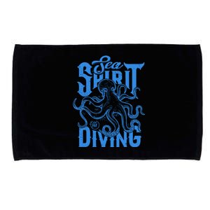 Sea Spirit Diving Funny Fishing Poster Microfiber Hand Towel