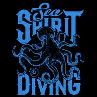 Sea Spirit Diving Funny Fishing Poster Women's V-Neck T-Shirt