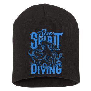 Sea Spirit Diving Funny Fishing Poster Short Acrylic Beanie