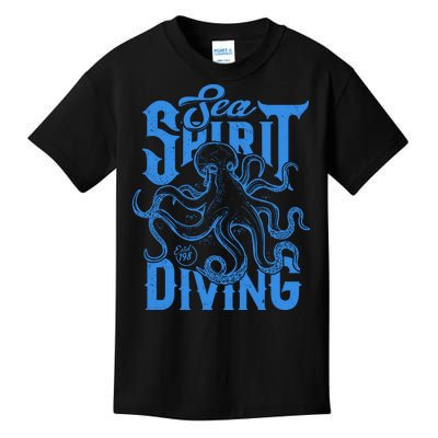 Sea Spirit Diving Funny Fishing Poster Kids T-Shirt