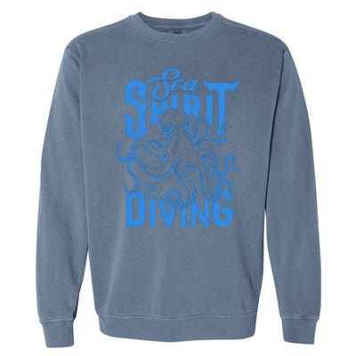 Sea Spirit Diving Funny Fishing Poster Garment-Dyed Sweatshirt