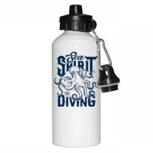 Sea Spirit Diving Funny Fishing Poster Aluminum Water Bottle 