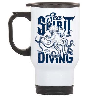 Sea Spirit Diving Funny Fishing Poster Stainless Steel Travel Mug