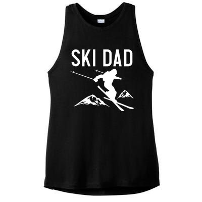 Snow Ski Dad Great Gift Dad Skiing Gift Ladies PosiCharge Tri-Blend Wicking Tank