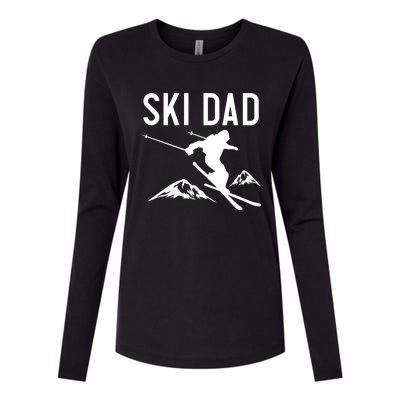 Snow Ski Dad Great Gift Dad Skiing Gift Womens Cotton Relaxed Long Sleeve T-Shirt