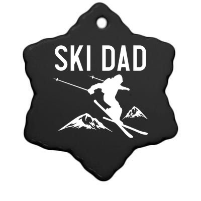 Snow Ski Dad Great Gift Dad Skiing Gift Ceramic Star Ornament