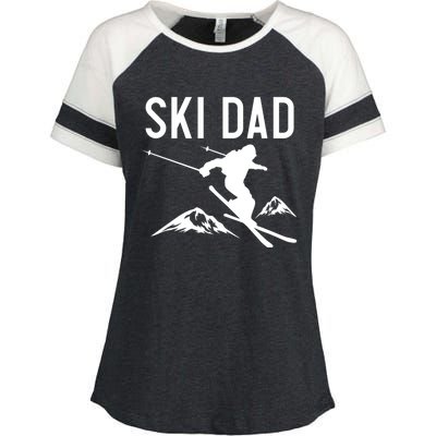 Snow Ski Dad Great Gift Dad Skiing Gift Enza Ladies Jersey Colorblock Tee