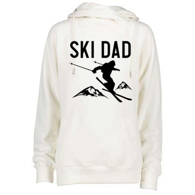 Snow Ski Dad Great Gift Dad Skiing Gift Womens Funnel Neck Pullover Hood