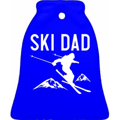 Snow Ski Dad Great Gift Dad Skiing Gift Ceramic Bell Ornament