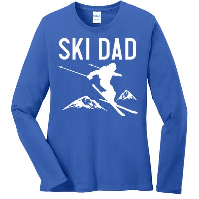 Snow Ski Dad Great Gift Dad Skiing Gift Ladies Long Sleeve Shirt