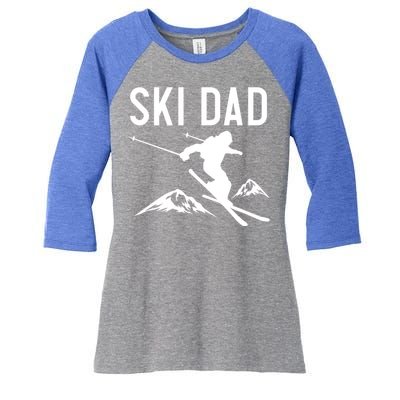 Snow Ski Dad Great Gift Dad Skiing Gift Women's Tri-Blend 3/4-Sleeve Raglan Shirt