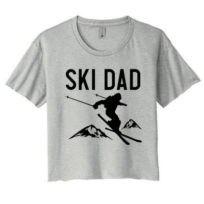 Snow Ski Dad Great Gift Dad Skiing Gift Women's Crop Top Tee