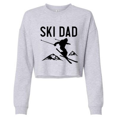 Snow Ski Dad Great Gift Dad Skiing Gift Cropped Pullover Crew