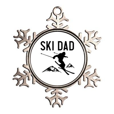 Snow Ski Dad Great Gift Dad Skiing Gift Metallic Star Ornament