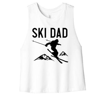 Snow Ski Dad Great Gift Dad Skiing Gift Women's Racerback Cropped Tank