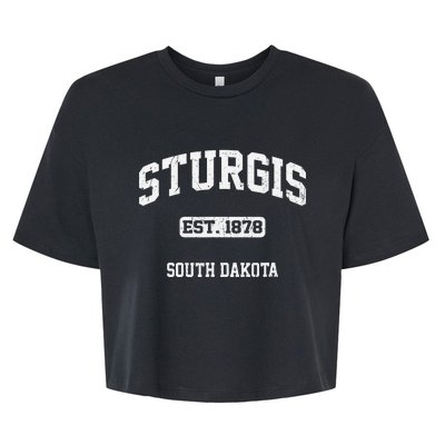 Sturgis South Dakota SD vintage State Athletic style Bella+Canvas Jersey Crop Tee