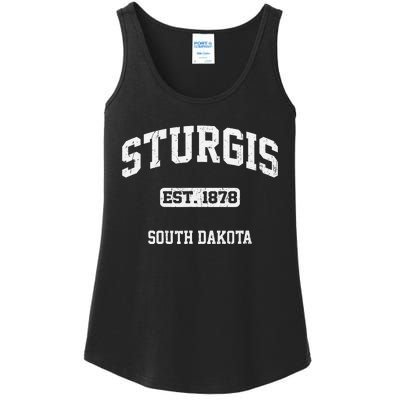 Sturgis South Dakota SD vintage State Athletic style Ladies Essential Tank