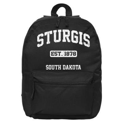Sturgis South Dakota SD vintage State Athletic style 16 in Basic Backpack