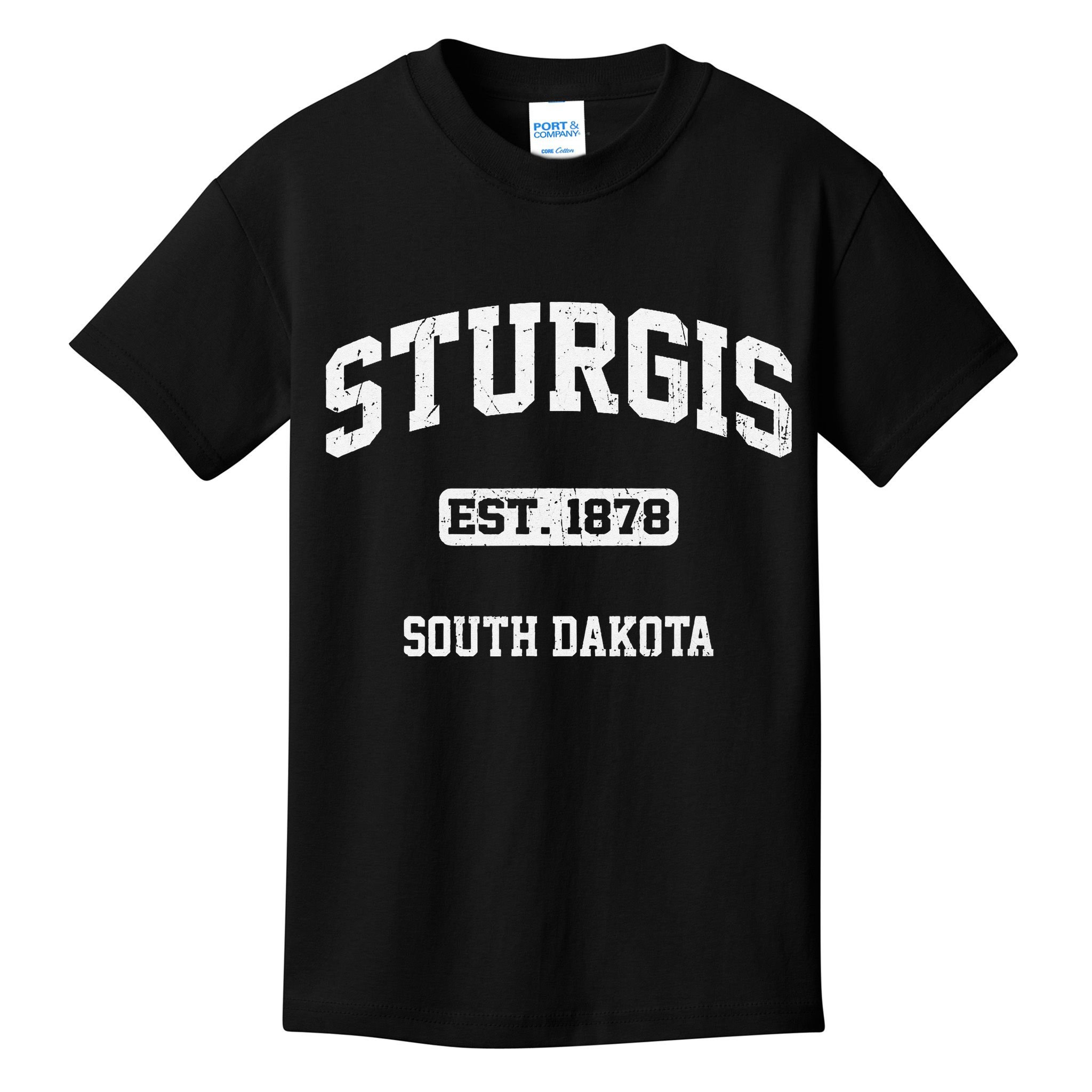 Sturgis South Dakota SD vintage State Athletic style Kids T-Shirt