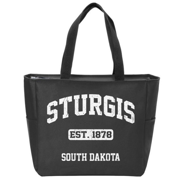 Sturgis South Dakota SD vintage State Athletic style Zip Tote Bag