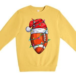 Santa Sports Design For Christmas Football Player Premium Crewneck Sweatshirt