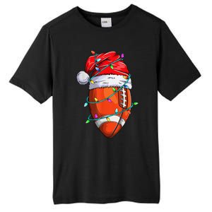 Santa Sports Design For Christmas Football Player Tall Fusion ChromaSoft Performance T-Shirt