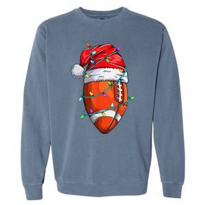 Santa Sports Design For Christmas Football Player Garment-Dyed Sweatshirt