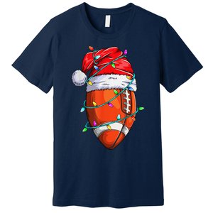 Santa Sports Design For Christmas Football Player Premium T-Shirt