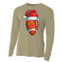 Santa Sports Design For Christmas Football Player Cooling Performance Long Sleeve Crew