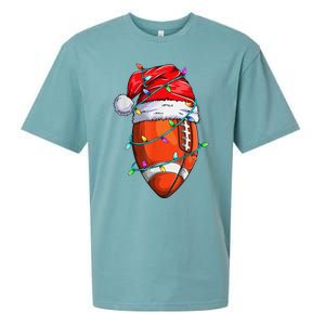 Santa Sports Design For Christmas Football Player Sueded Cloud Jersey T-Shirt