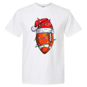 Santa Sports Design For Christmas Football Player Garment-Dyed Heavyweight T-Shirt