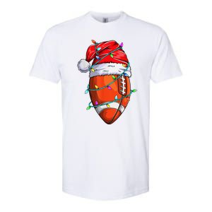 Santa Sports Design For Christmas Football Player Softstyle CVC T-Shirt