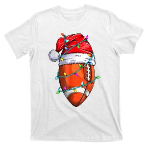 Santa Sports Design For Christmas Football Player T-Shirt