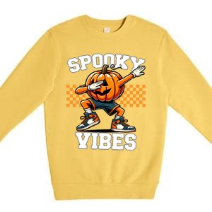 Spooky Squad Dabbing Pumpkin Monster Halloween Gift Premium Crewneck Sweatshirt