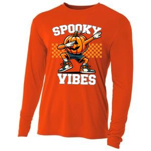 Spooky Squad Dabbing Pumpkin Monster Halloween Gift Cooling Performance Long Sleeve Crew