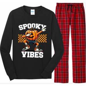 Spooky Squad Dabbing Pumpkin Monster Halloween Gift Long Sleeve Pajama Set