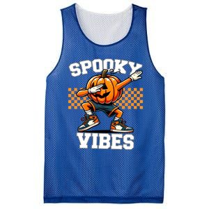 Spooky Squad Dabbing Pumpkin Monster Halloween Gift Mesh Reversible Basketball Jersey Tank