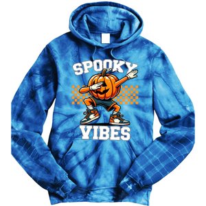 Spooky Squad Dabbing Pumpkin Monster Halloween Gift Tie Dye Hoodie