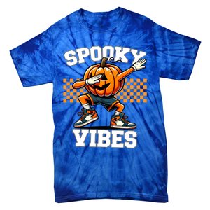 Spooky Squad Dabbing Pumpkin Monster Halloween Gift Tie-Dye T-Shirt