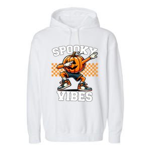 Spooky Squad Dabbing Pumpkin Monster Halloween Gift Garment-Dyed Fleece Hoodie